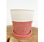 Pot Saartje Roze-Wit | ⌀13x14cm