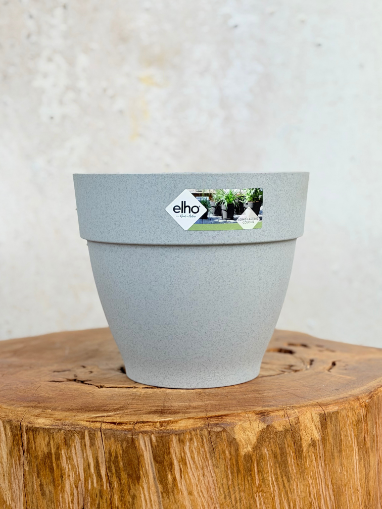 Grijze 'Elho' buitenpot | Ø20xh17 cm  - 2 voor de prijs van 1