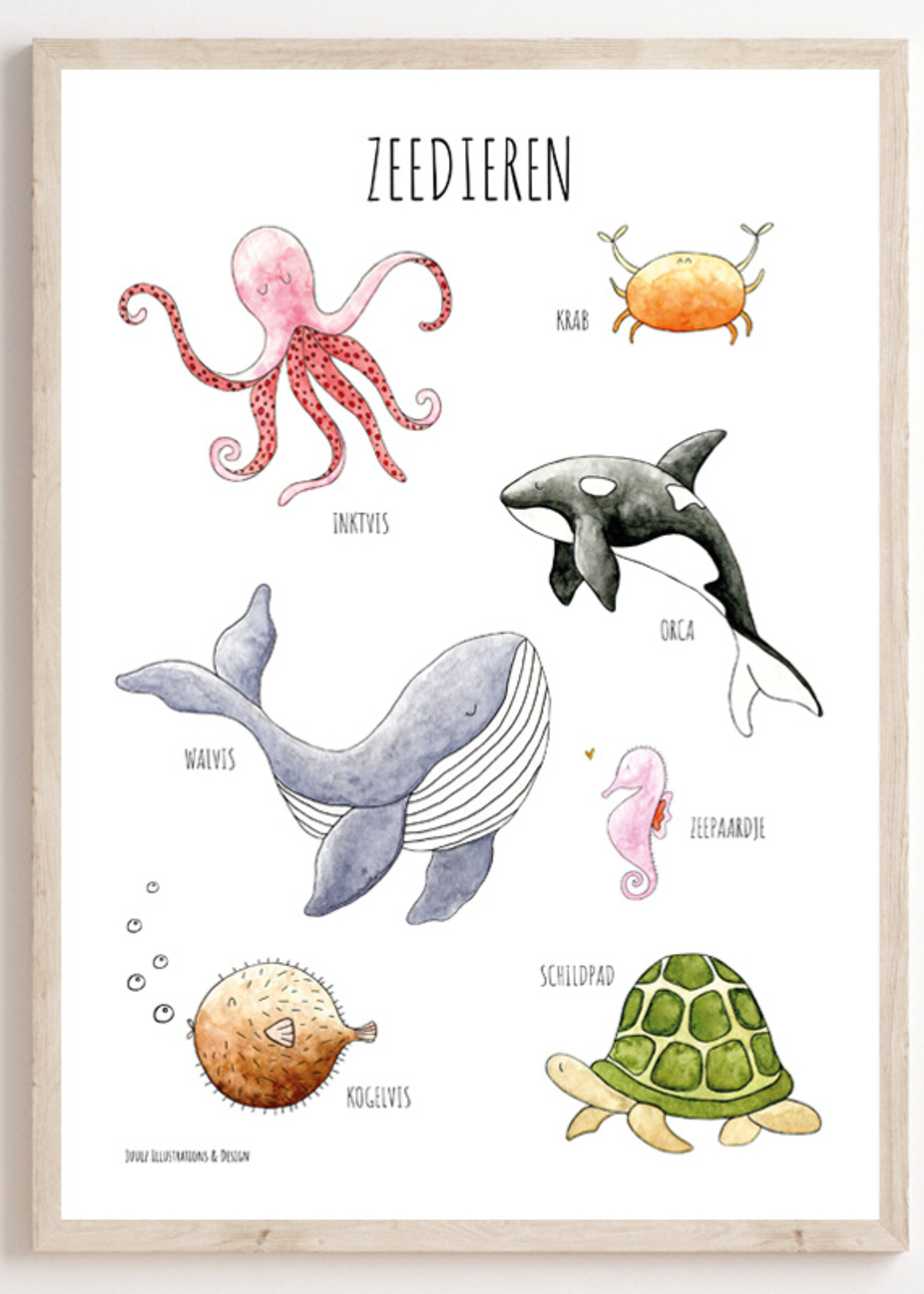 Juulz Juulz illustrations | Poster - Zeedieren - 21 x 30