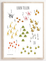 Juulz Juulz illustrations | Poster - Leren tellen - 21 x 30