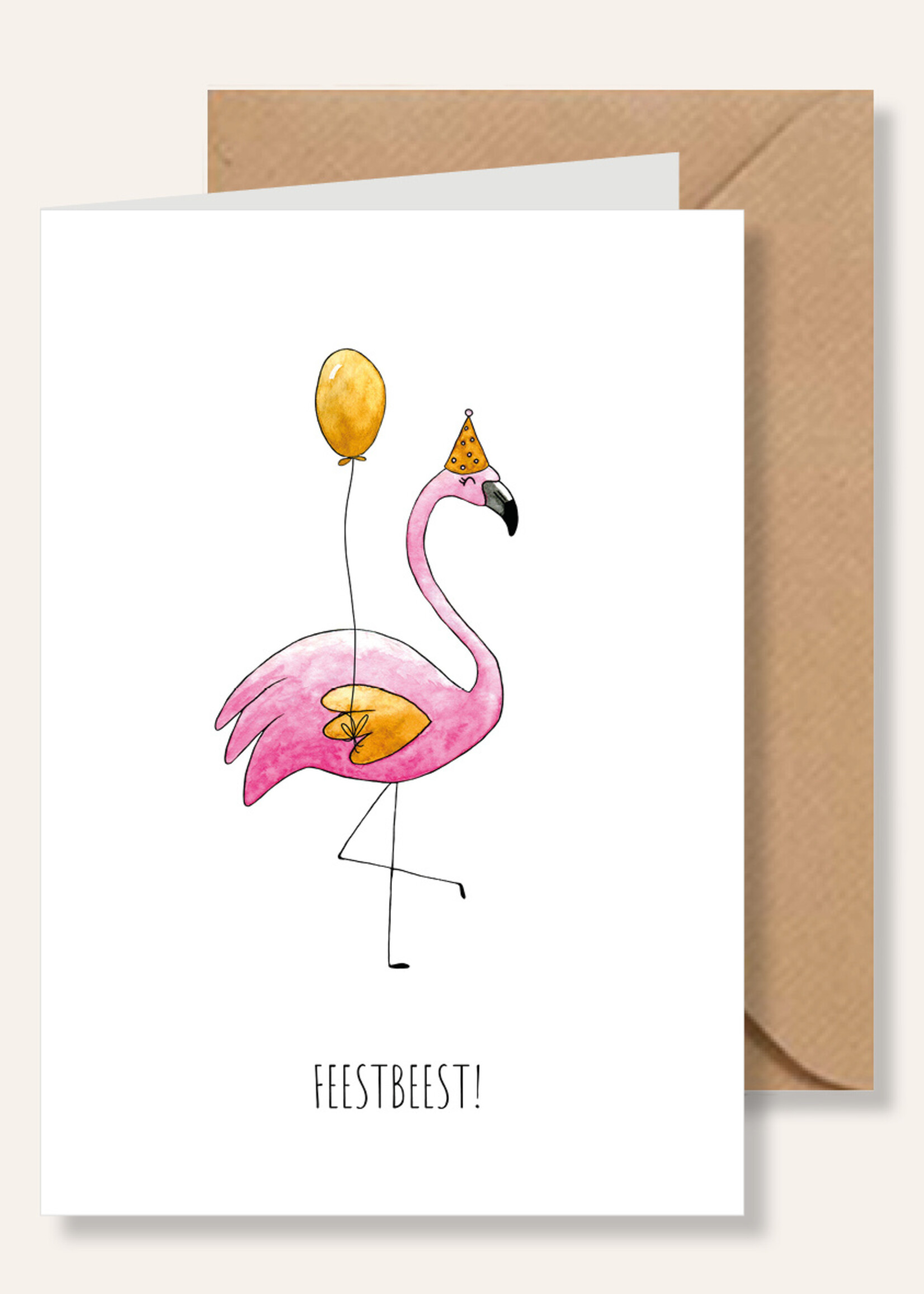 Juulz Juulz illustrations | Wenskaart A6 - Flamingo