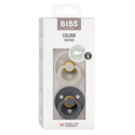 Bibs Bibs | Colour speen latex 2 pack SYMMETRISCH - Sand/Iron - Size 2