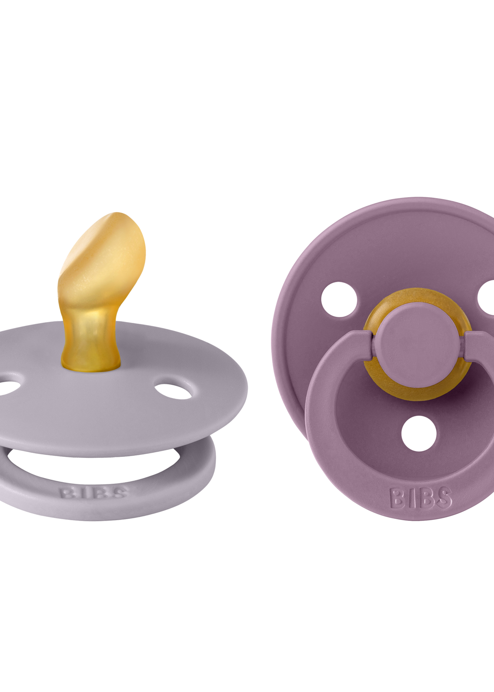 Bibs | Colour speen latex 2 pack ANATOMIC - Fossil Grey/Mauve - Size 1