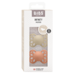Bibs Bibs | Infinity speen Anatomic -   Silicone 2 pack - Vanilla / Peach - Size 2