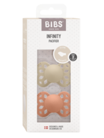 Bibs Bibs | Infinity speen Anatomic -   Silicone 2 pack - Vanilla / Peach - Size 2