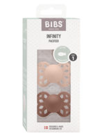 Bibs Bibs | Infinity speen Symmetrical -   Silicone 2 pack - Woodchuck / Blush  - Size 1