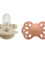 Bibs | Infinity speen Symmetrical -   Silicone 2 pack - Vanilla / Peach  - Size 2