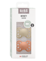 Bibs Bibs | Infinity speen Symmetrical -   Silicone 2 pack - Vanilla / Peach  - Size 1