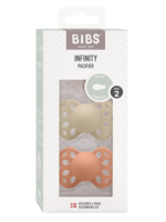 Bibs | Infinity speen Symmetrical -   Silicone 2 pack - Vanilla / Peach  - Size 1