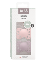 Bibs Bibs | Infinity speen Symmetrical -   Silicone 2 pack - Blossom / Dusky  lilac - Size 1