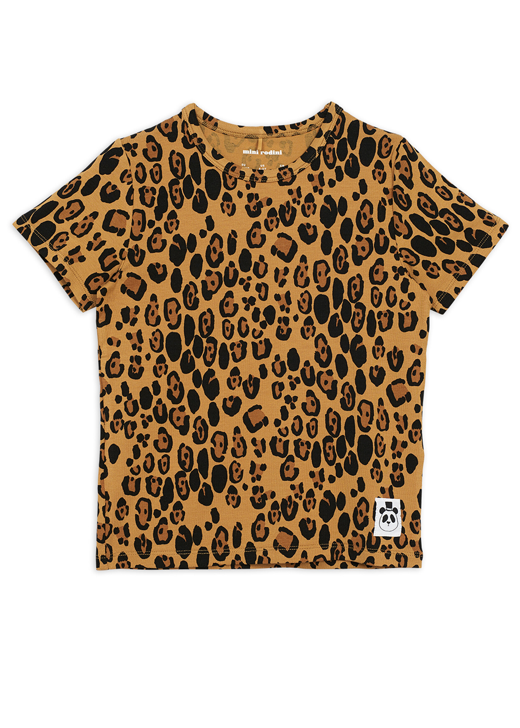 Mini Rodini MINI RODINI | Basic leopard ss tee – Beige