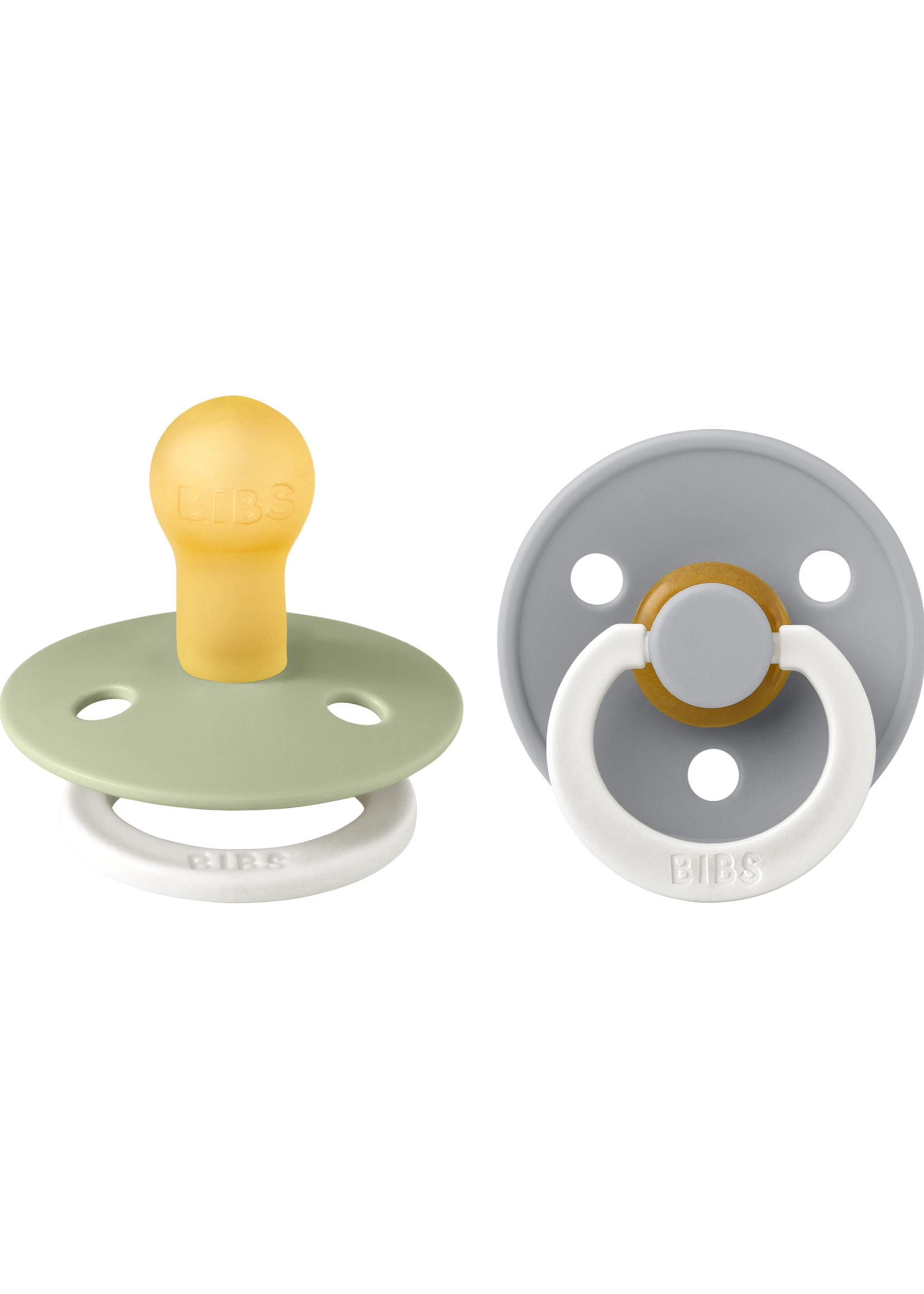 Bibs | Colour speen latex 2 pack - Sage/Cloud - NIGHT - size 3