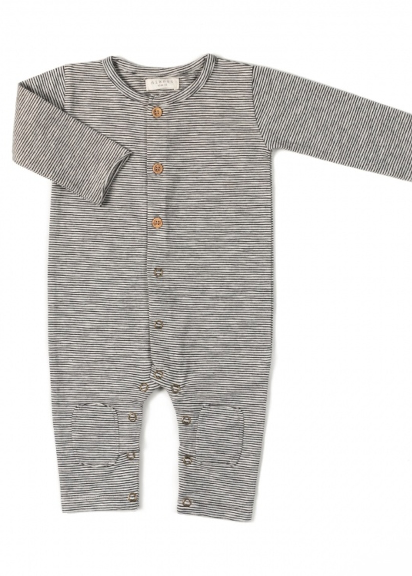 Nixnut Nixnut | Butt Onesie - Stripe black/white