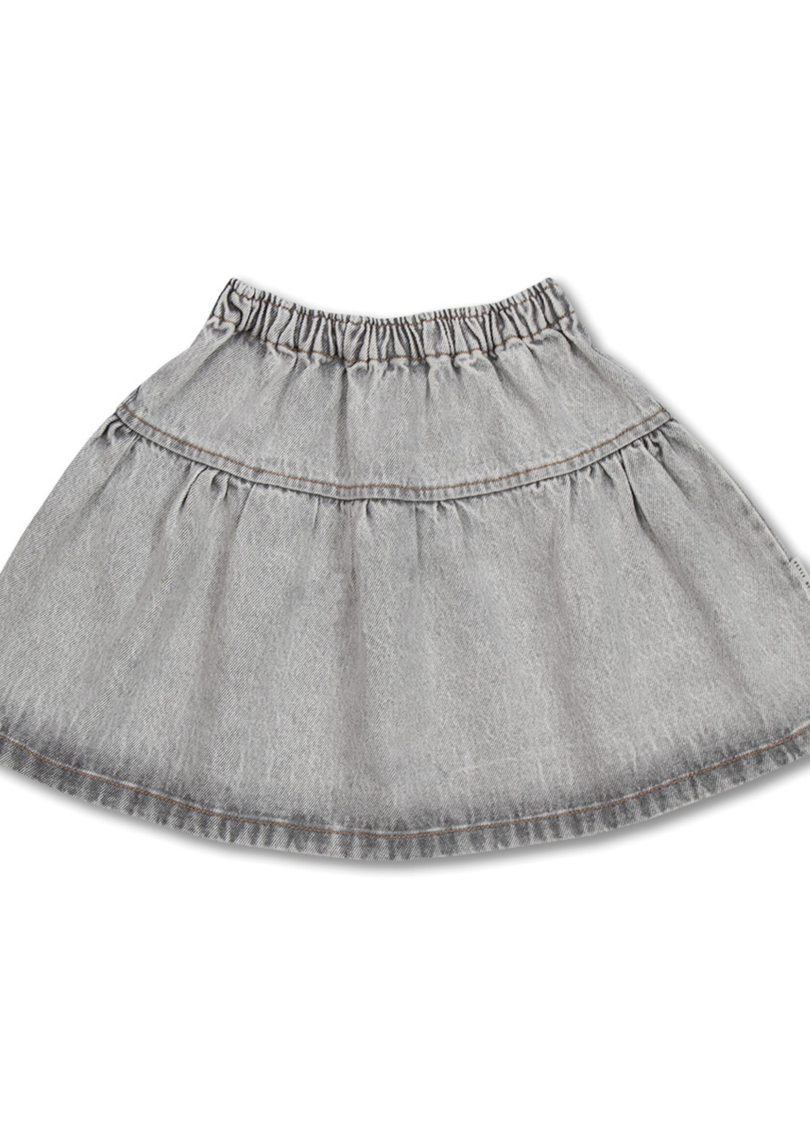 Petit Blush Petit Blush |  Jeans Ruffle Skirt - Washed Light Grey