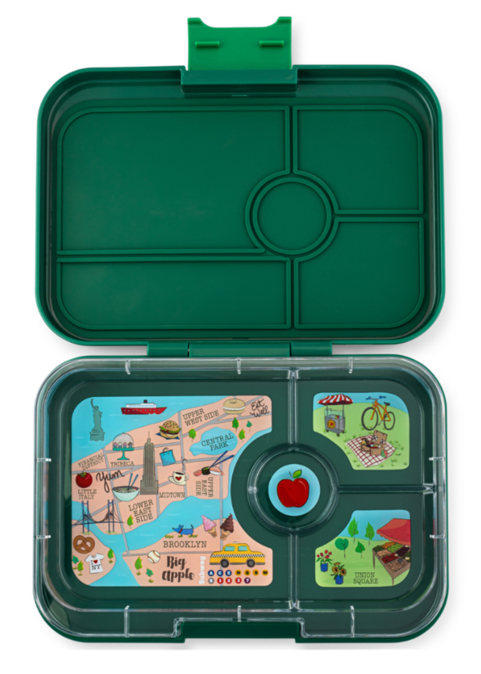 Yumbox Bento | Yumbox - Tapas XL met 4 vakken - Greenwich Green / New York tray