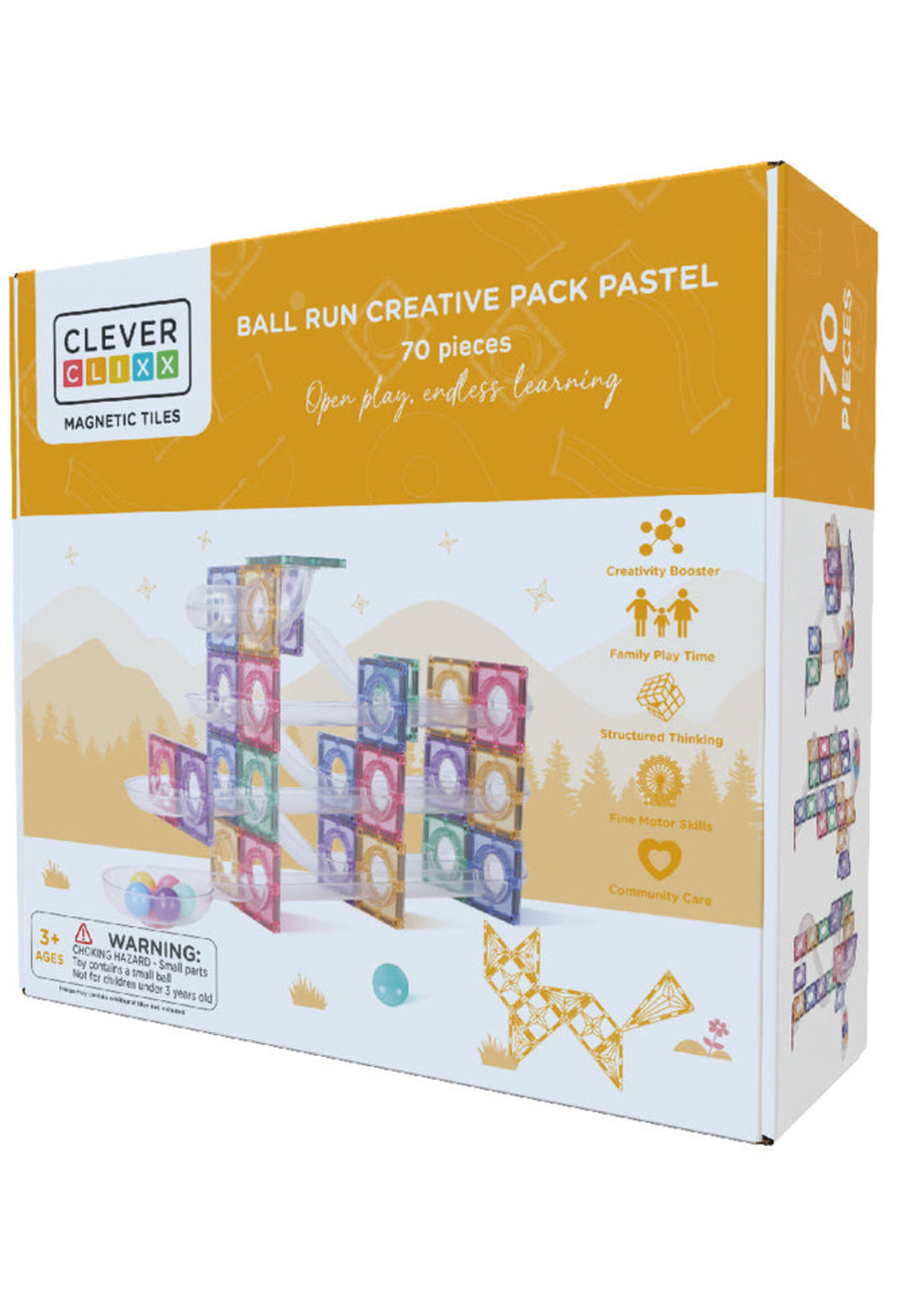 Cleverclixx Cleverclixx | Ball Run Creative Pack Pastel - 70 Pieces