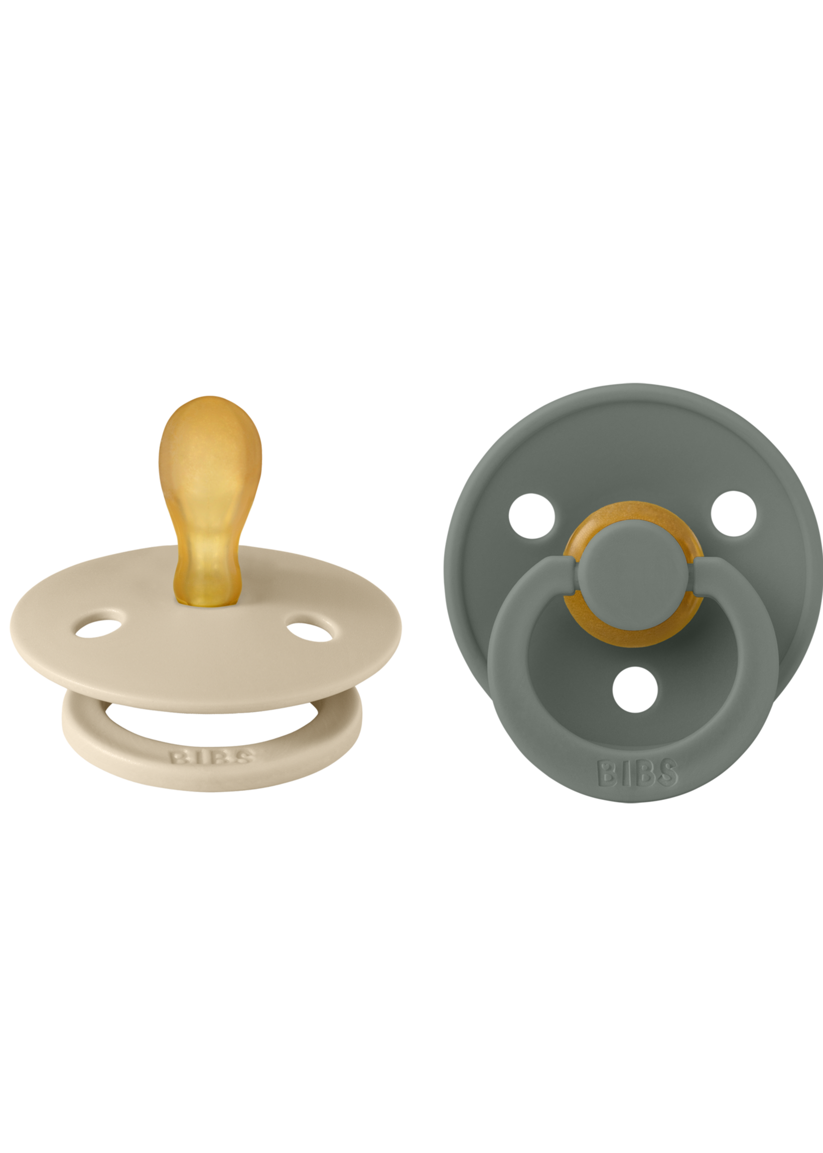 Bibs | Colour speen latex 2 pack SYMMETRISCH - Vanilla/pine size 2