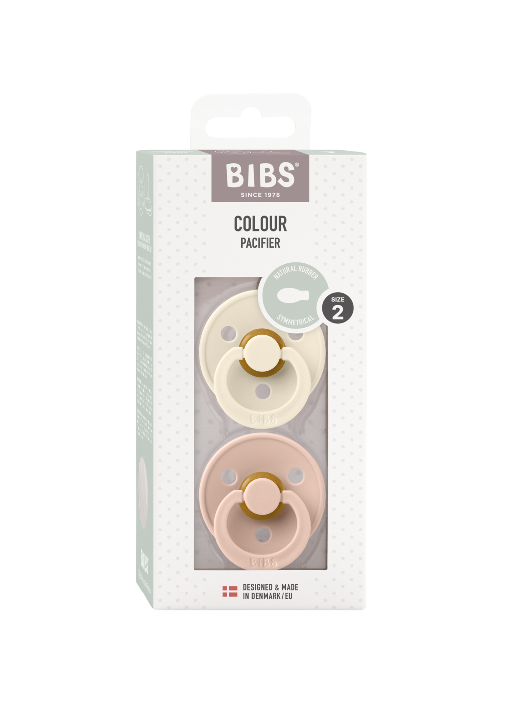 Bibs Bibs | Colour speen latex 2 pack SYMMETRISCH - Ivory/Blush - Size 2