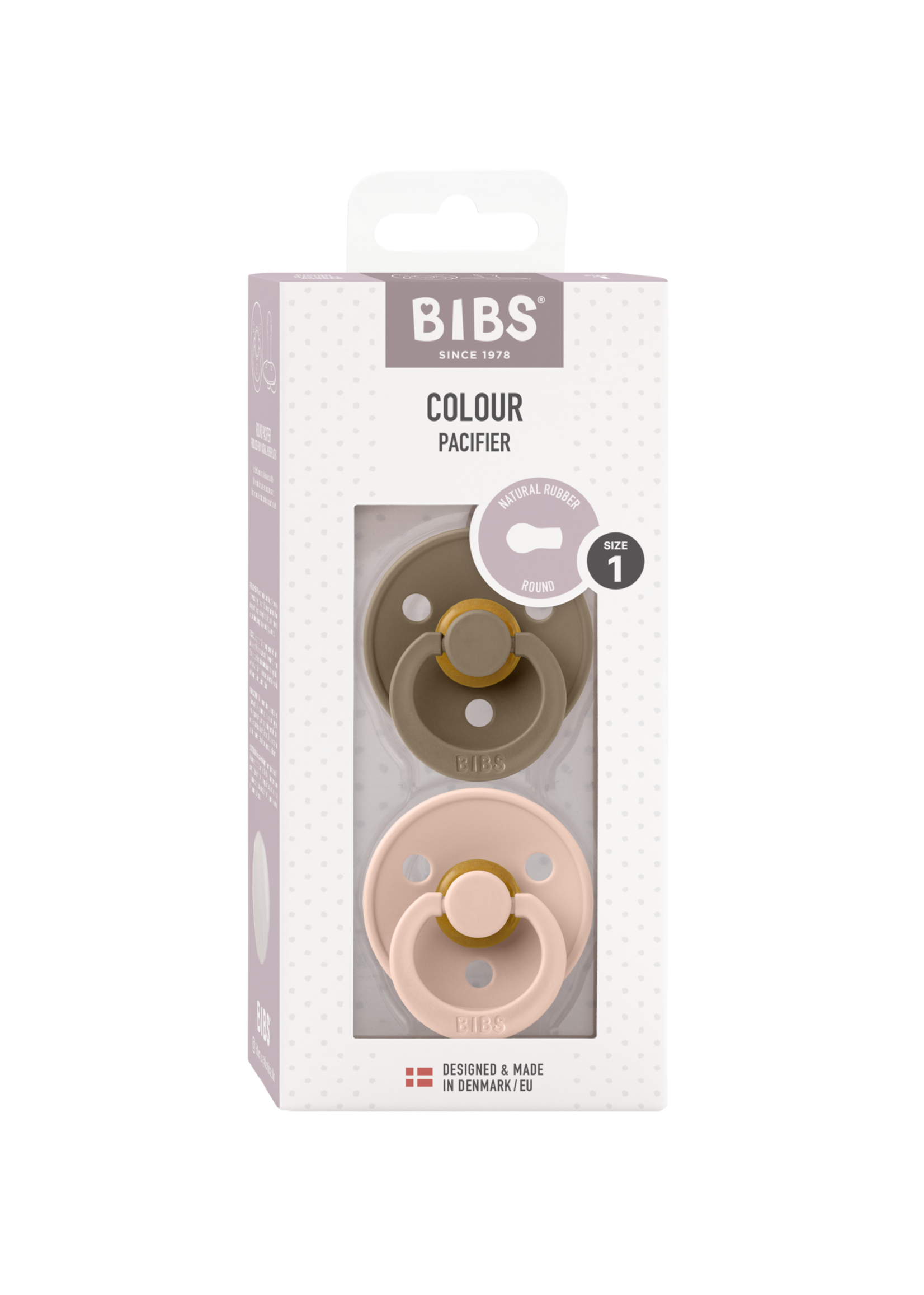 Bibs Bibs | Colour speen latex 2 pack - Dark Oak/ Blush - Size 1