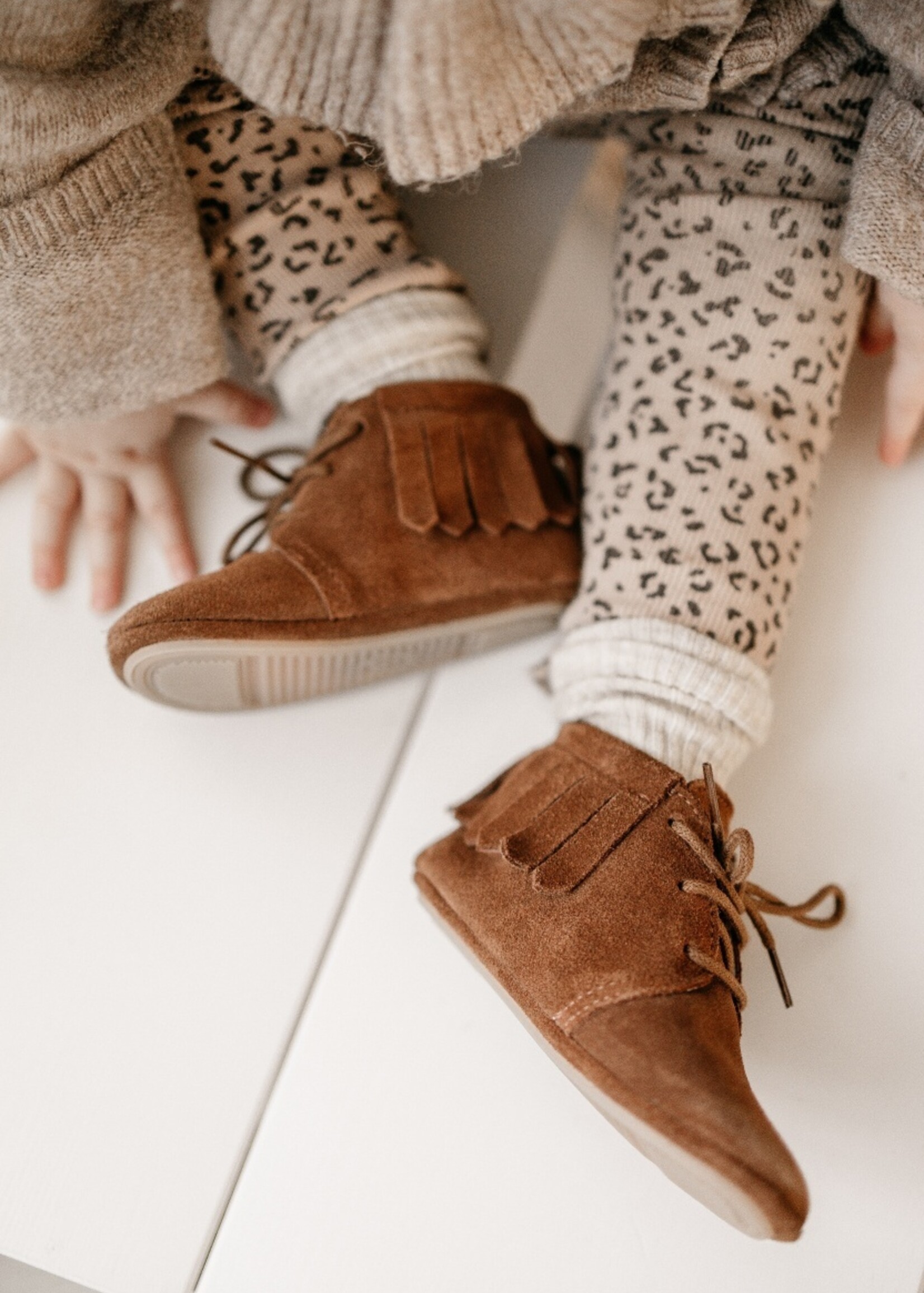 Mavies Mavies | Fringe Boots Camel Suede