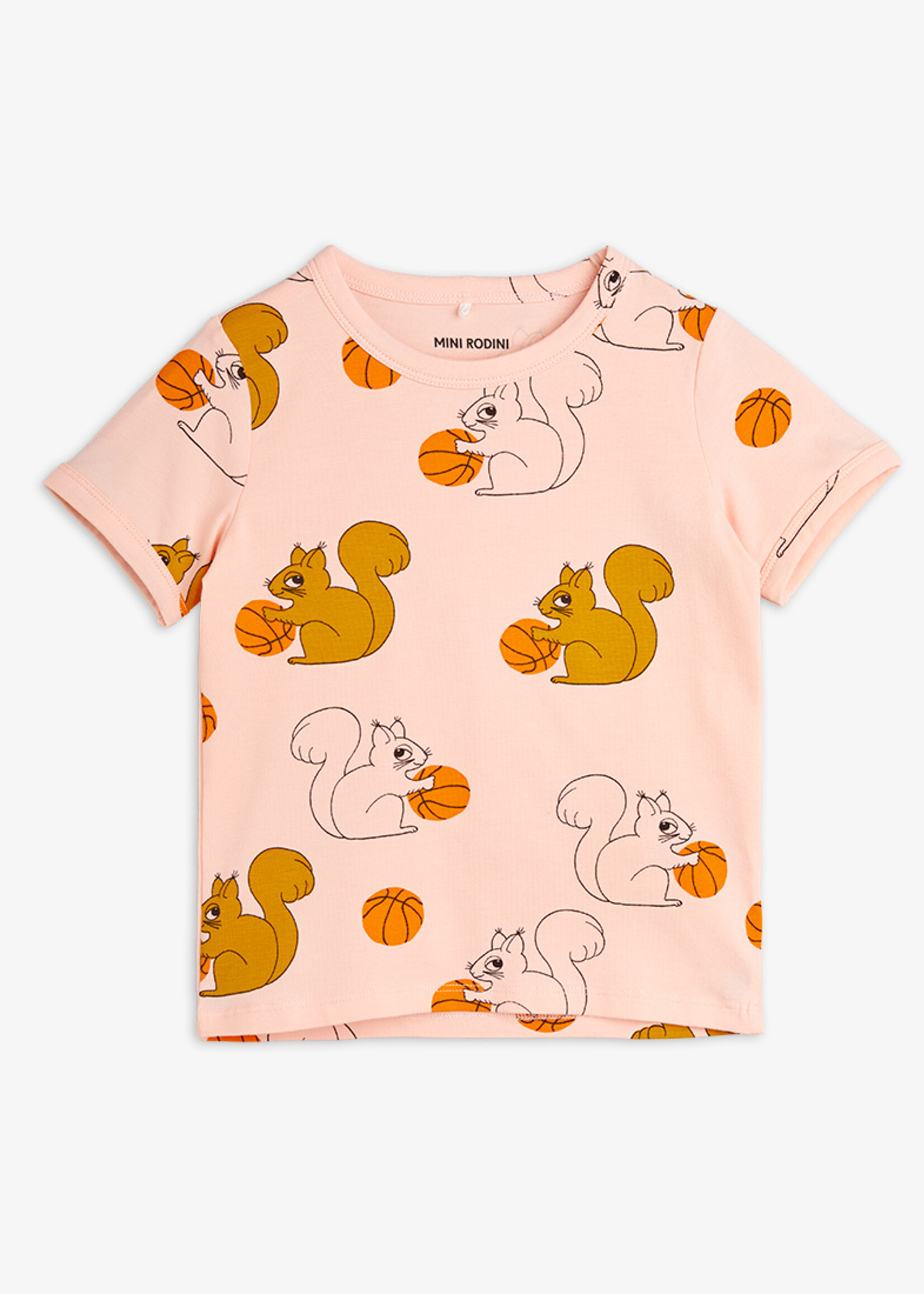 Mini Rodini MINI RODINI | Squirrels aop ss tee – Pink