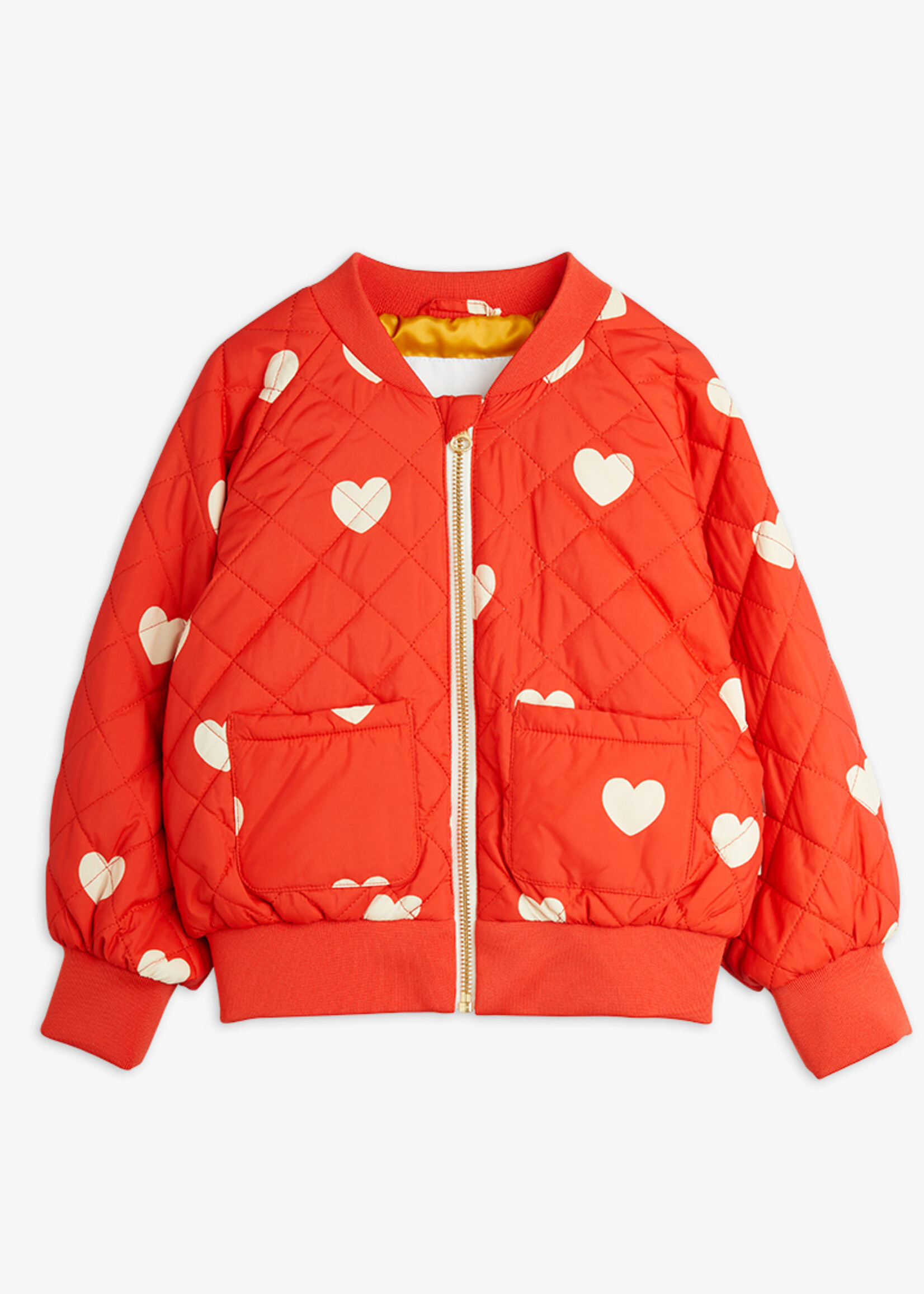 Mini Rodini MINI RODINI | Hearts aop baseball jacket – Red