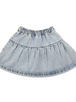 Petit Blush Petit Blush | Jeans Ruffle Skirt - Washed Light Blue