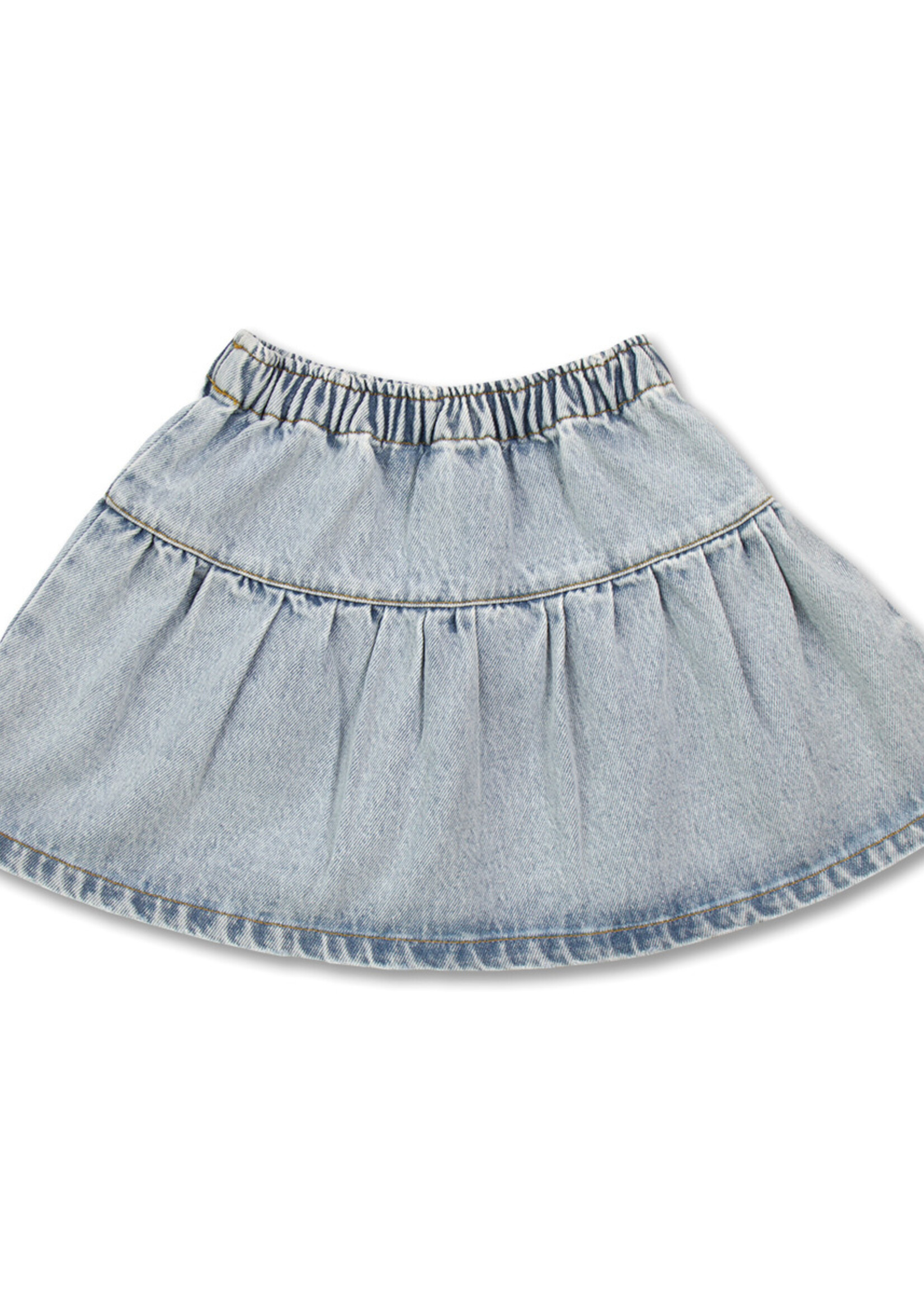 Petit Blush Petit Blush | Jeans Ruffle Skirt - Washed Light Blue