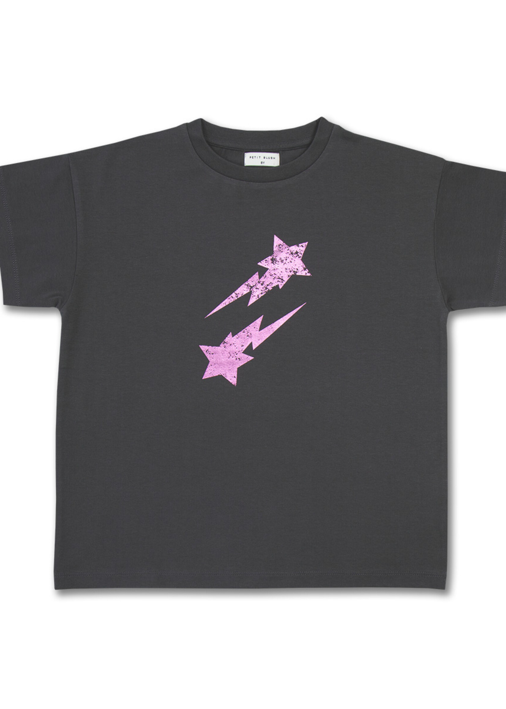 Petit Blush Petit Blush | T-shirt Falling Stars Metallic - Dark shadow/ Falling Stars