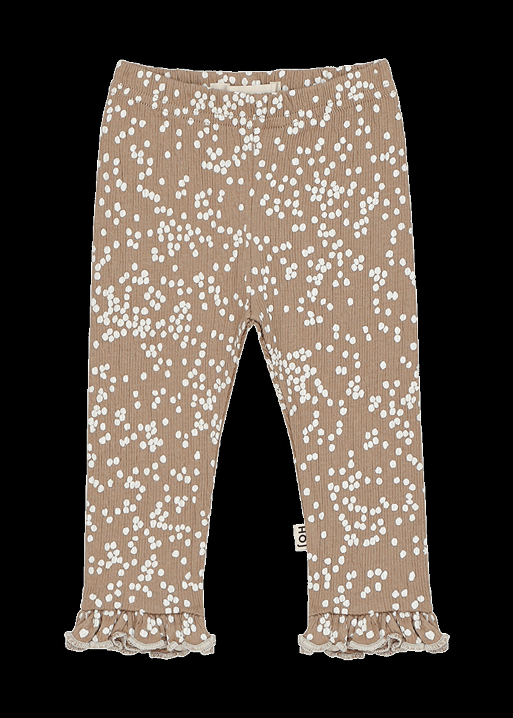 House of Jamie House of Jamie | Frill Leggings - Latte Little Dots