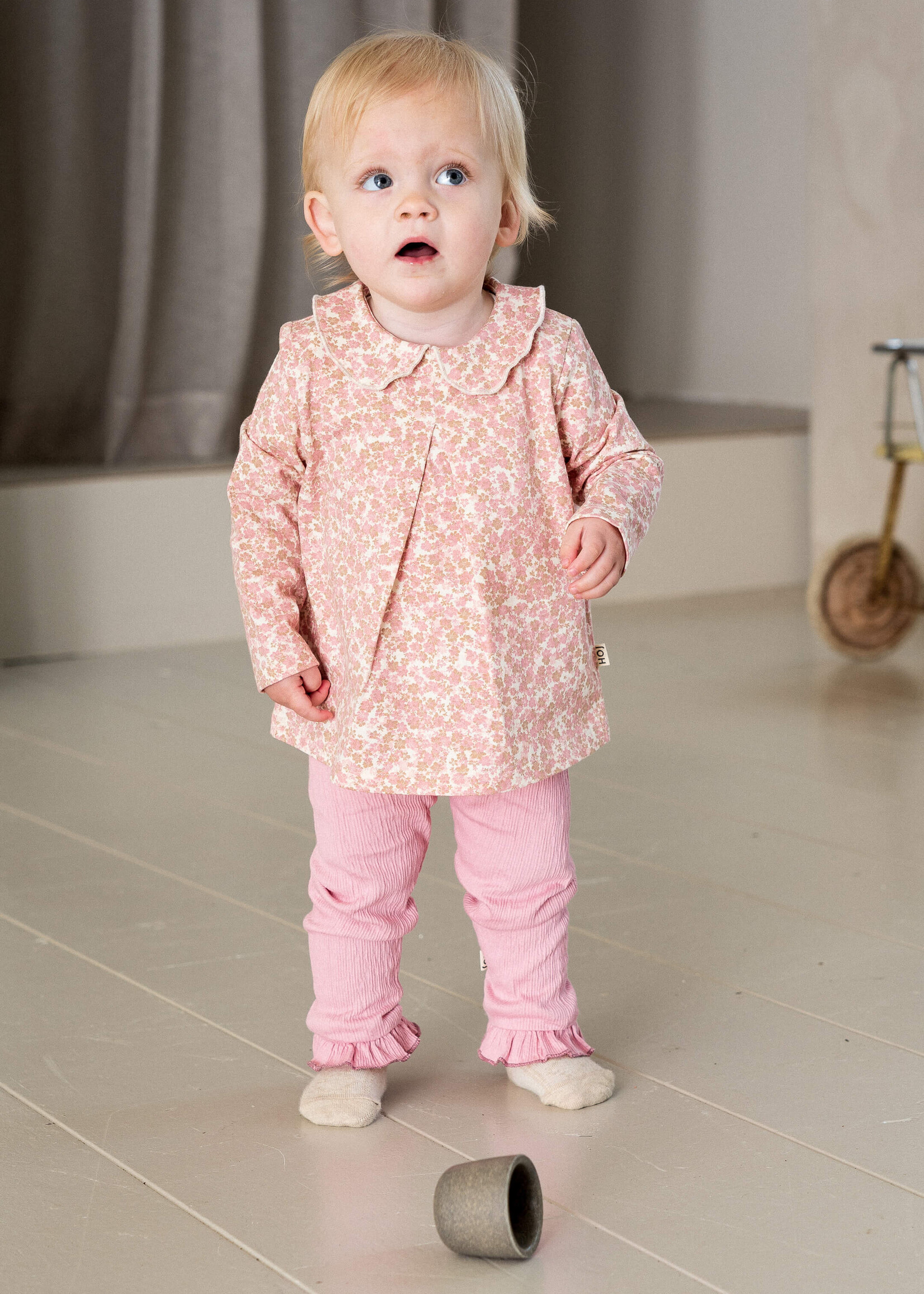 House of Jamie House of Jamie | Baby Collar Tunic (LS) - Rose Blossom