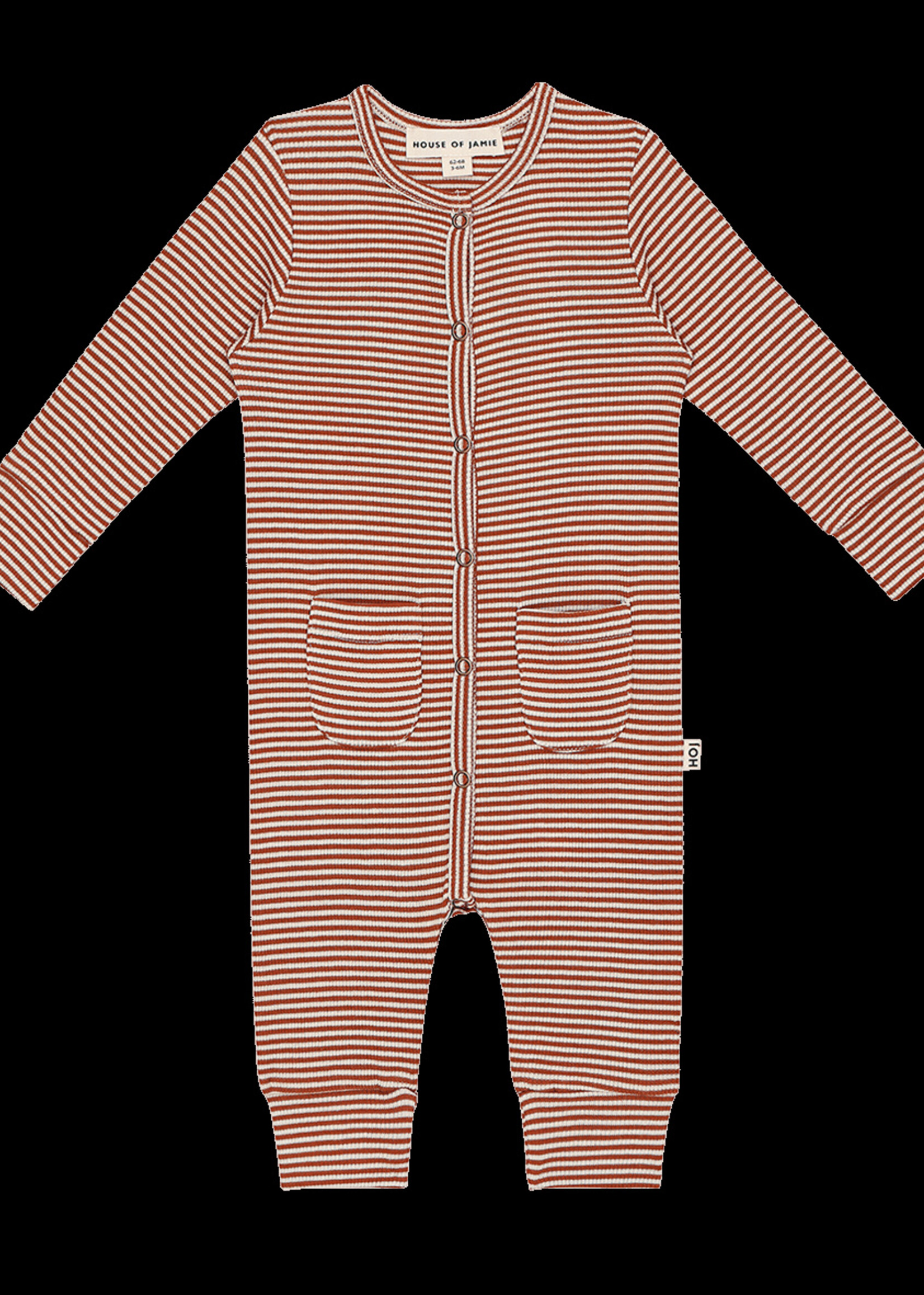House of Jamie House of Jamie | Button Jumpsuit - Baked Apple Small Stripes