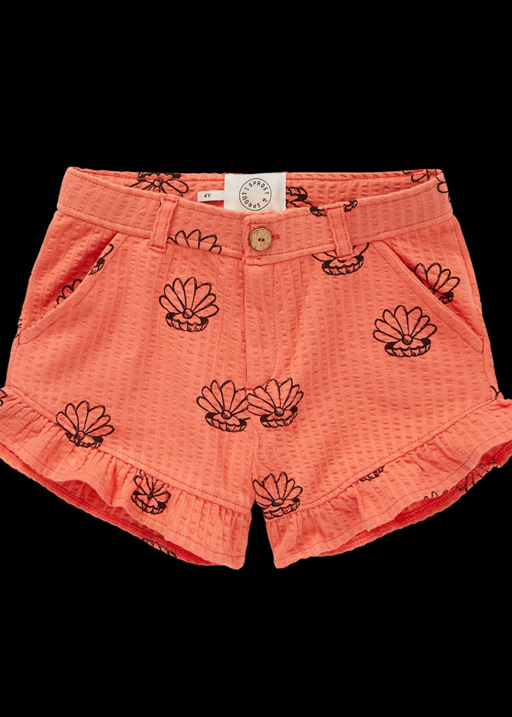 Sproet&Sprout Sproet&Sprout | Ruffle short Shell print – Coral