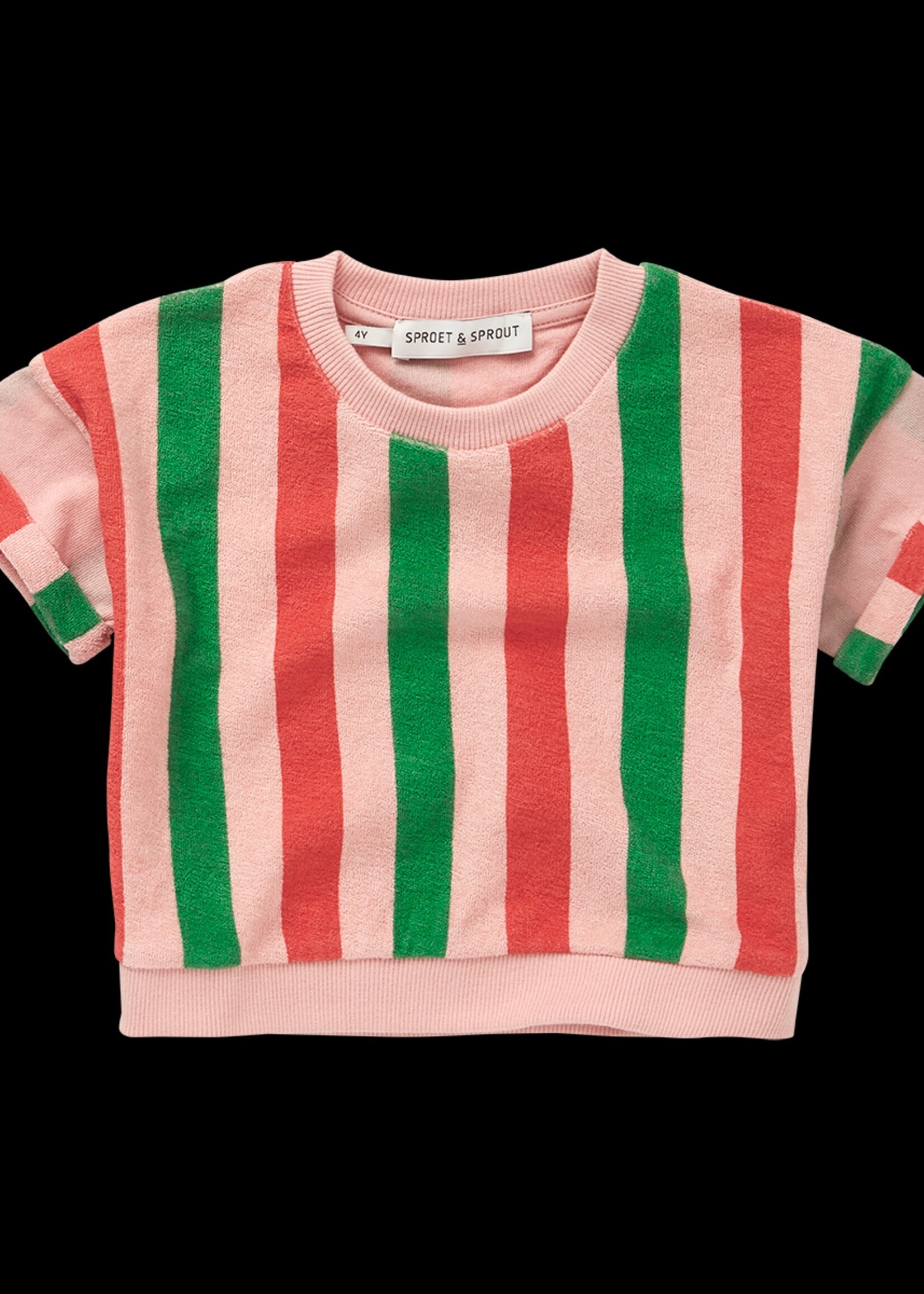 Sproet&Sprout Sproet&Sprout | Sweatshirt shortsleeve stripe – Coral