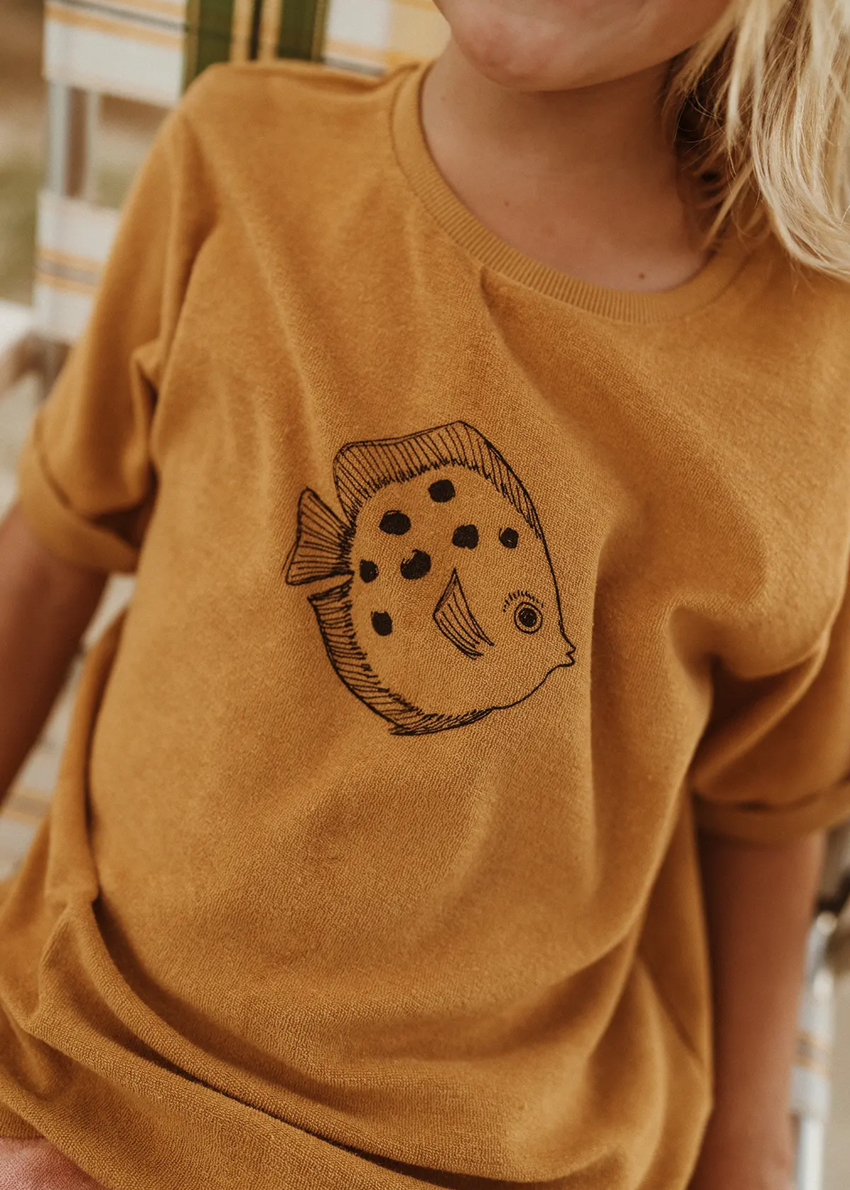 Sproet&Sprout Sproet&Sprout | Terry T-shirt Fish – Honey
