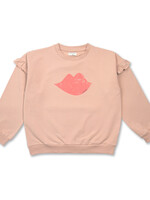 Petit Blush Petit Blush | Ruffle Sweater "KISS" - Brazillian Sand