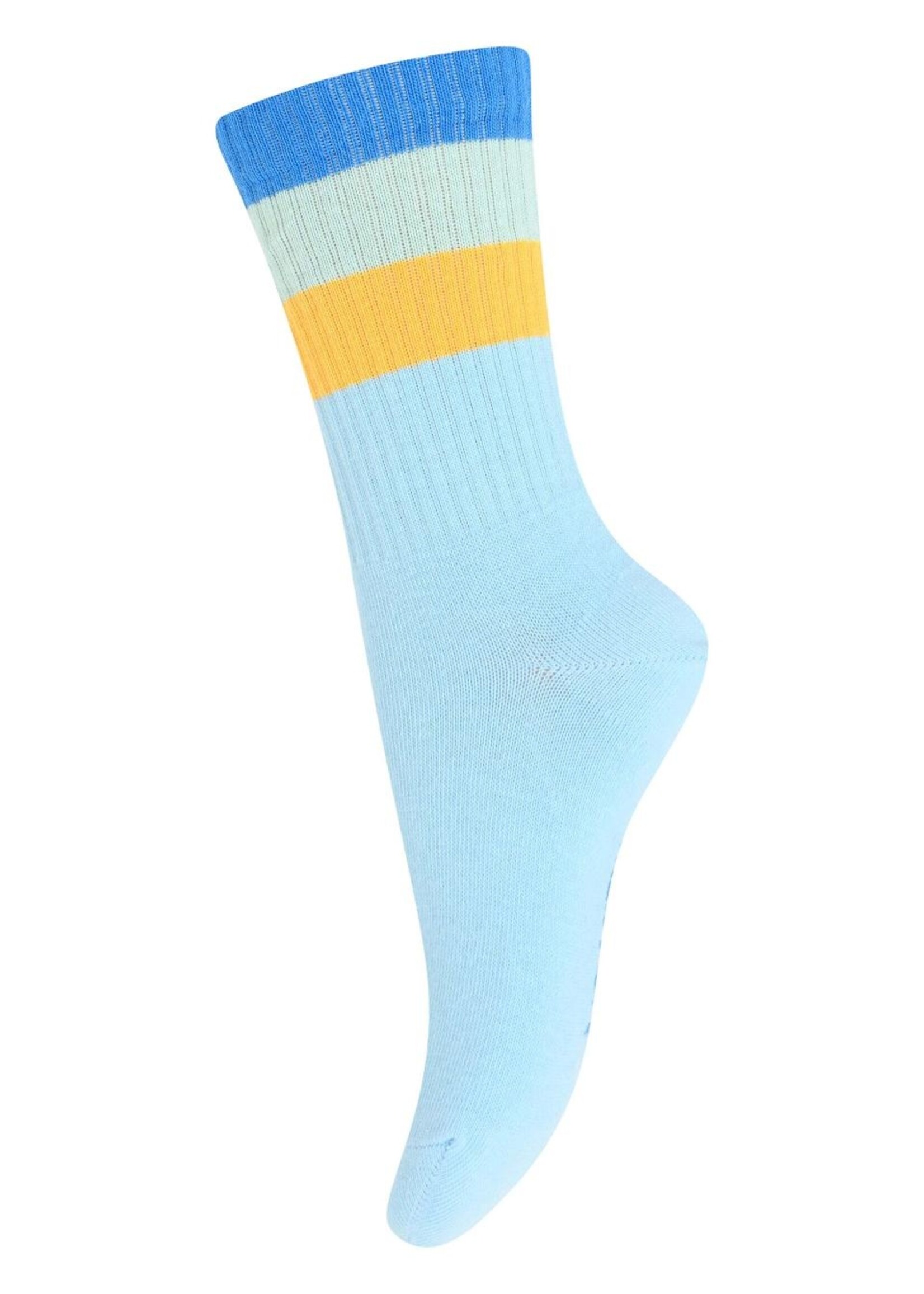 Melton Melton | Wide Stripe Socks - Sky Blue - col.14