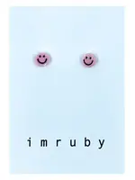 imruby imruby | Oorbellen - Smiley - roze