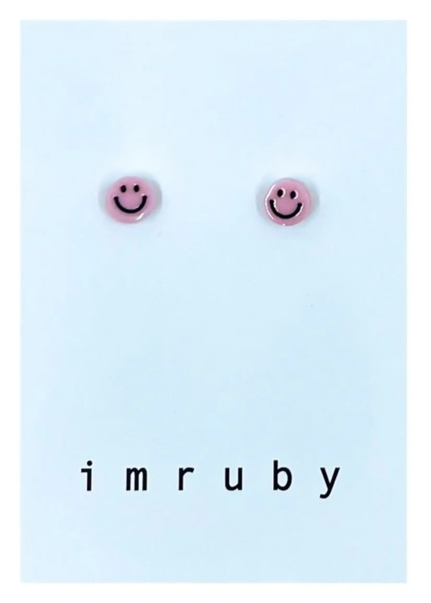 imruby imruby | Oorbellen - Smiley - roze