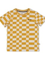 Feetje Feetje | Geruit T-shirt - Checkmate geel