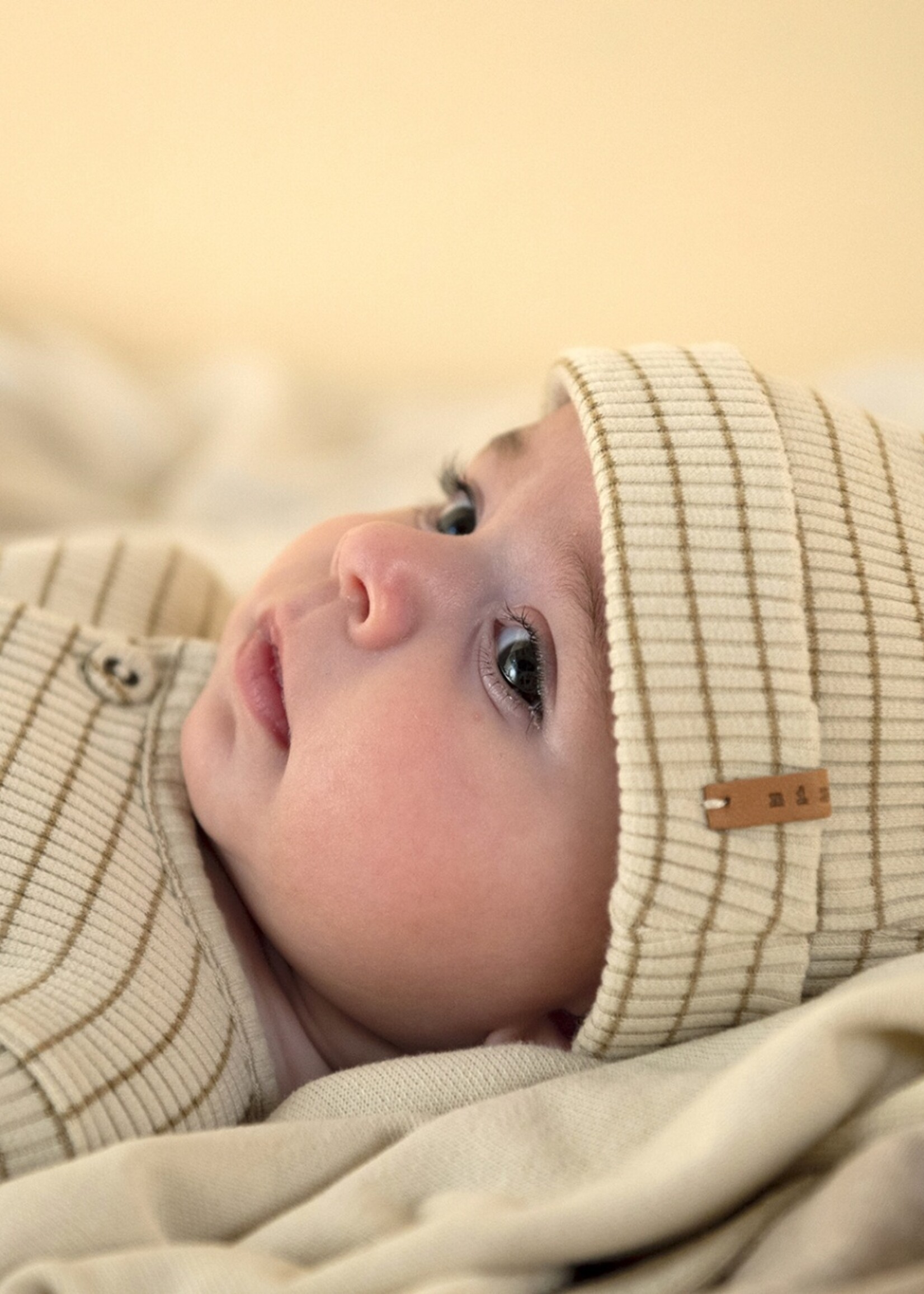 Nixnut Nixnut | Rib Beanie - Biscuit Stripe - 50/56