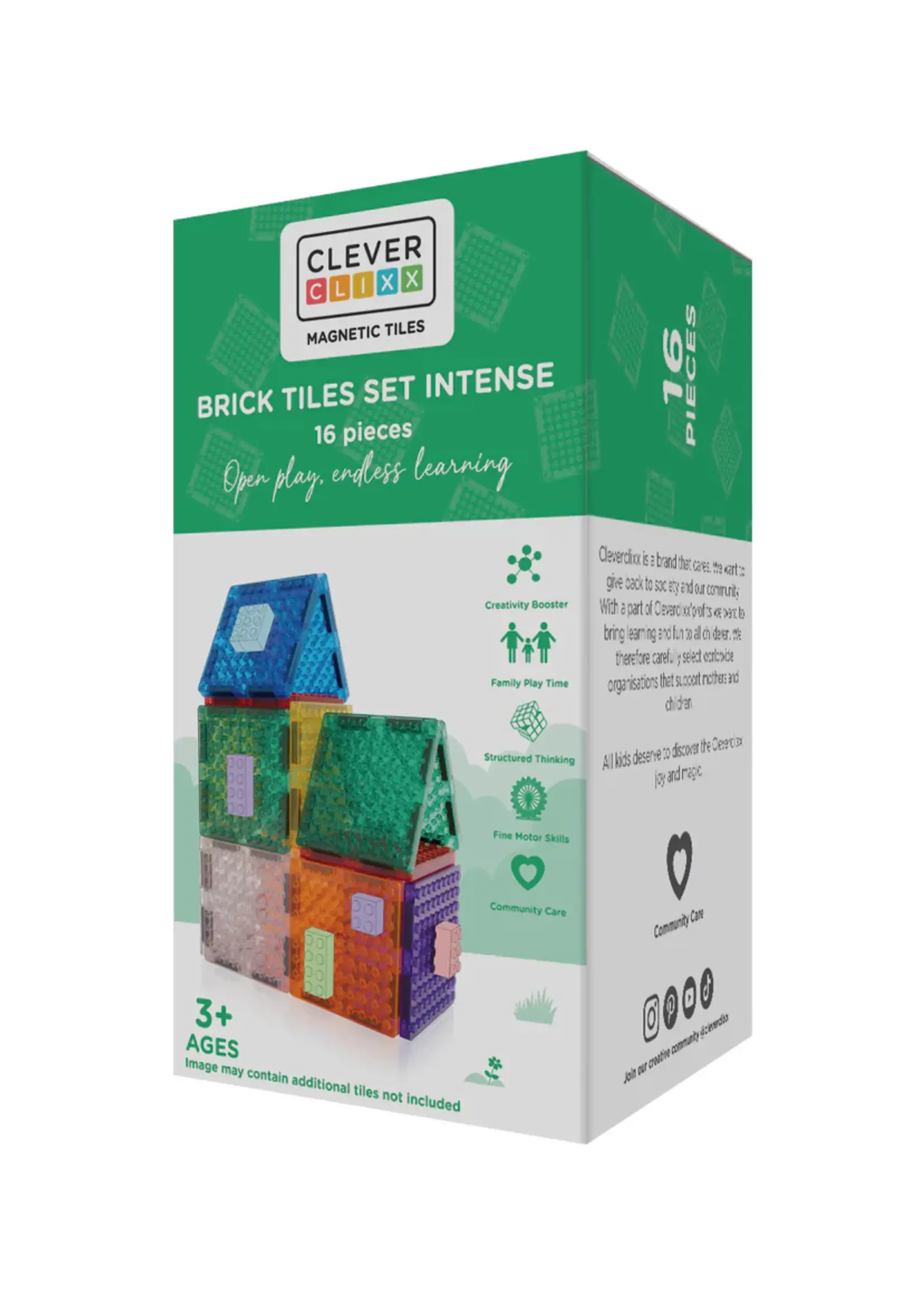 Cleverclixx Cleverclixx | Brick set intense - 16 pieces