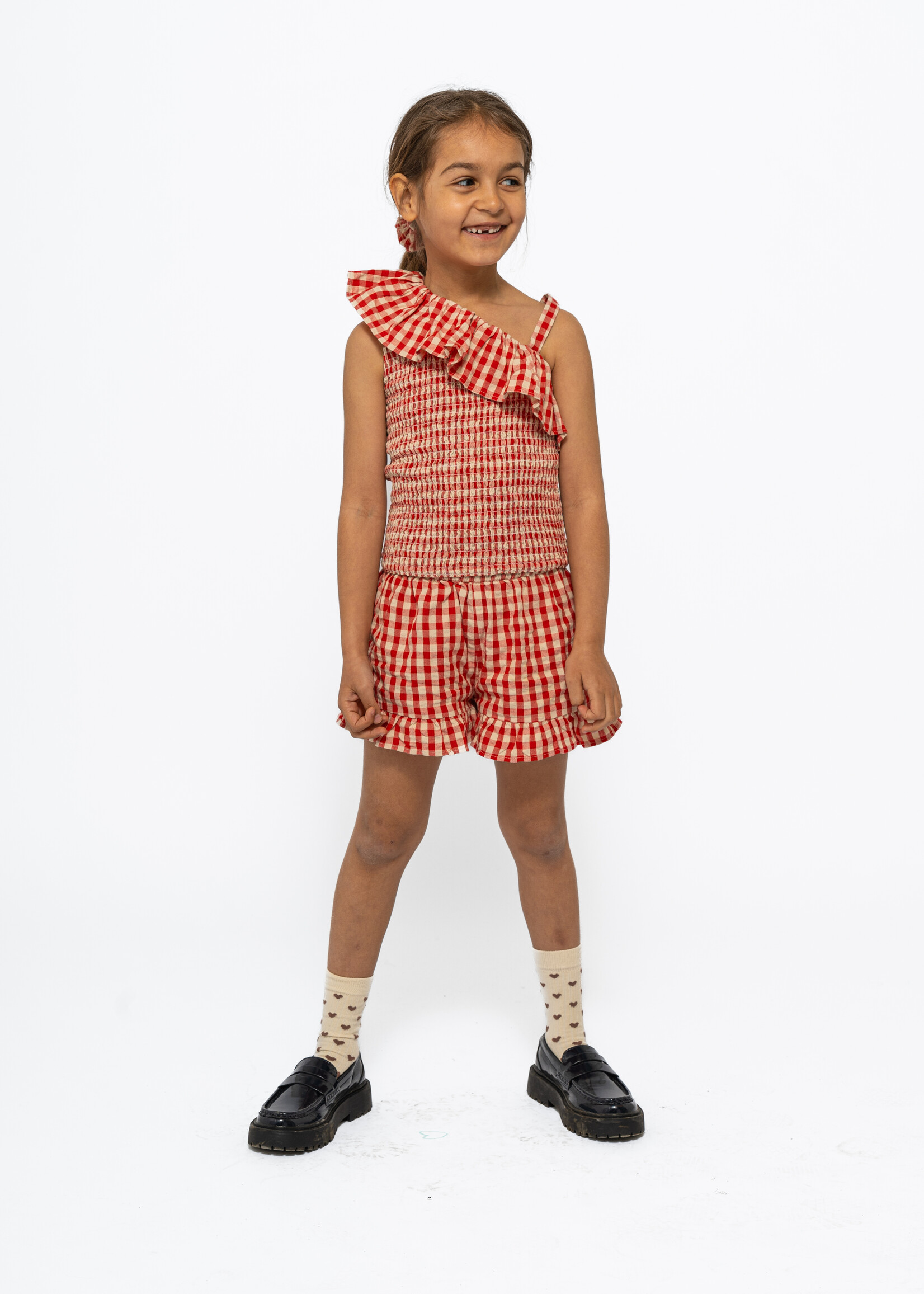 THE NEW The New | Top – Nally Short S_L Top – Poppy Red Check