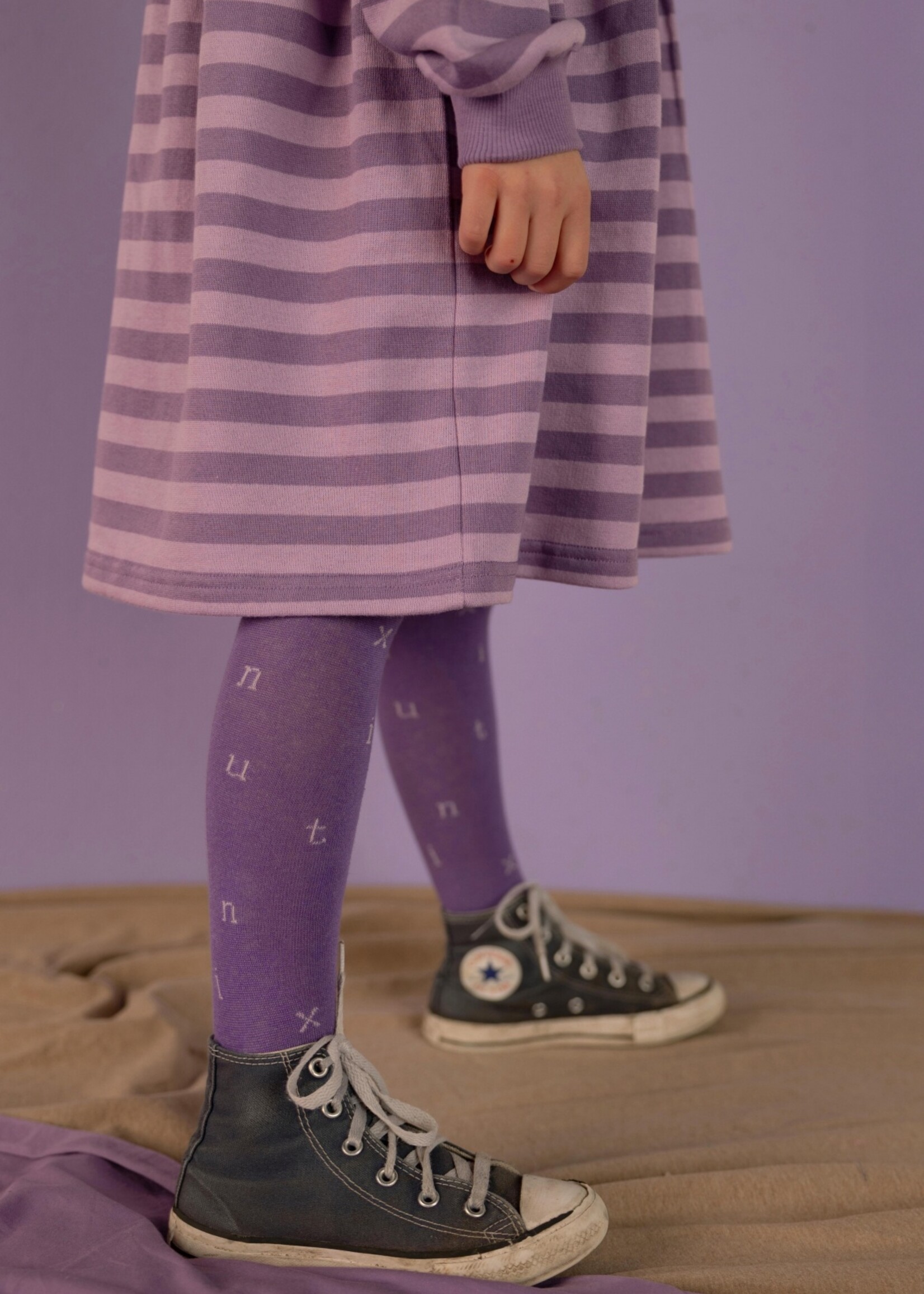 Nixnut Nixnut | Letter Tights - Purple