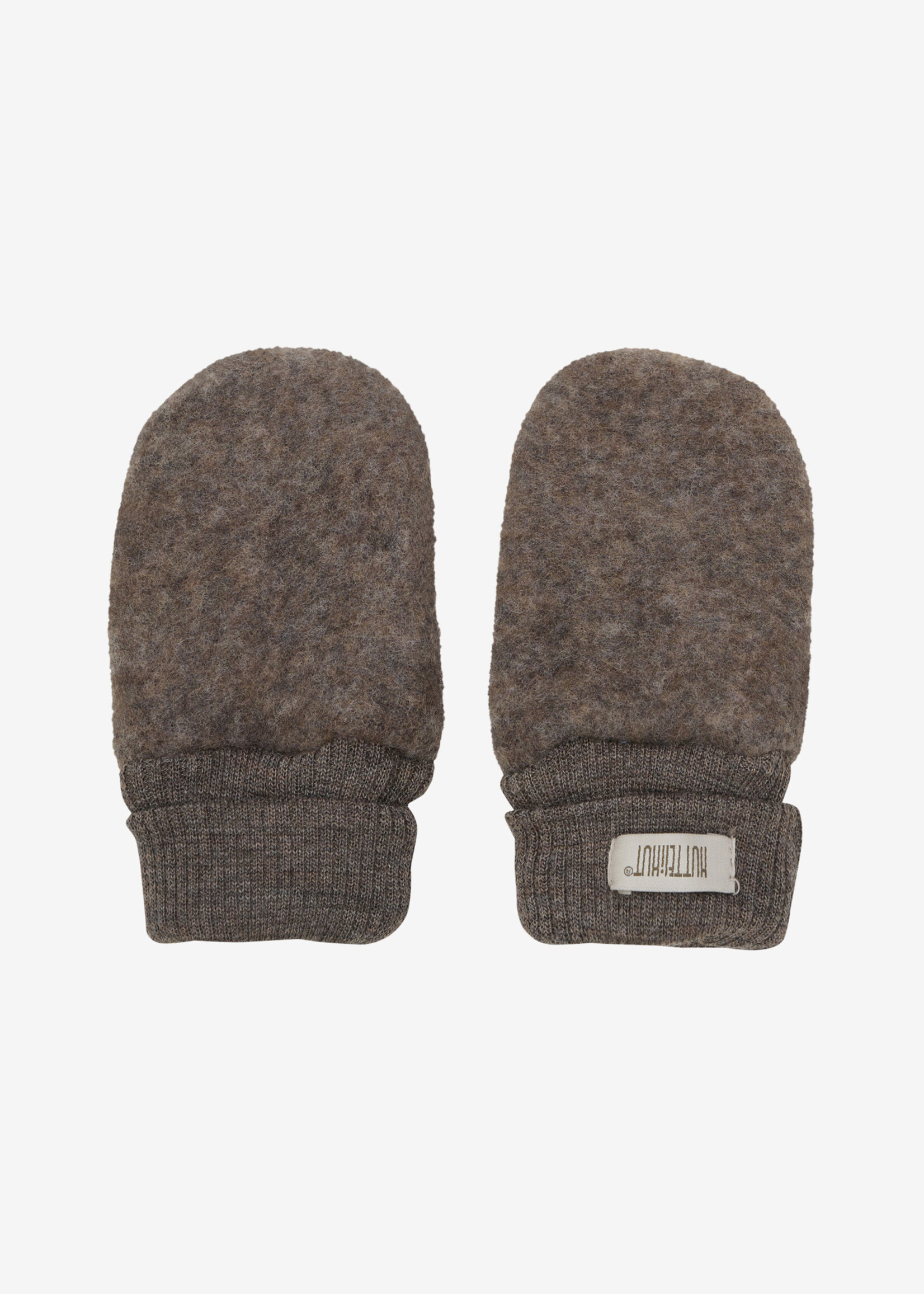 Huttelihut HUTTEliHUT | Mittens Wool Fleece 2-layer – Brown Melange