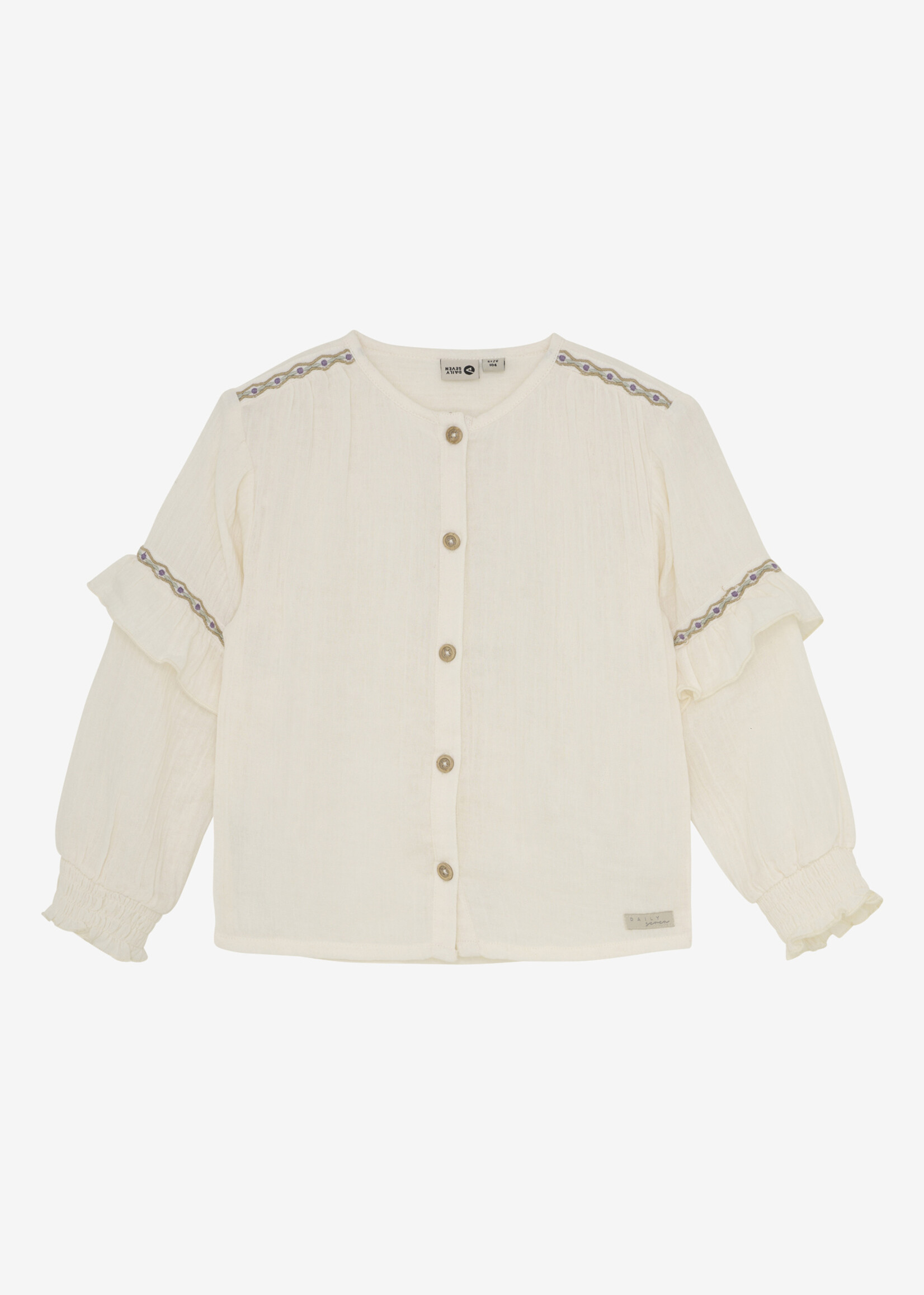 Daily7 Daily7 | Shirt Longsleeve Ruffle - White