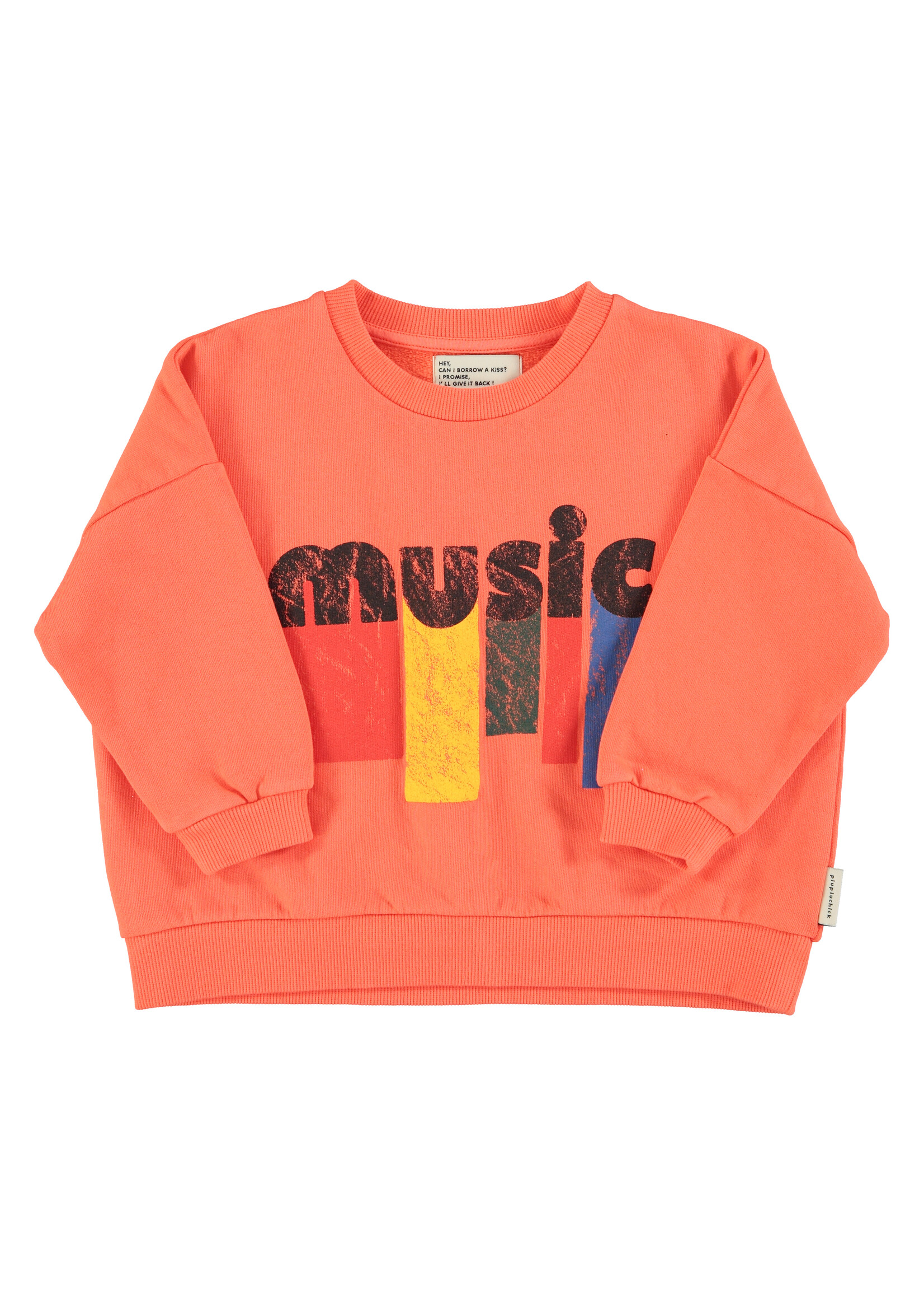 Piupiuchick Piupiuchick | Sweatshirt - Orange w. music print