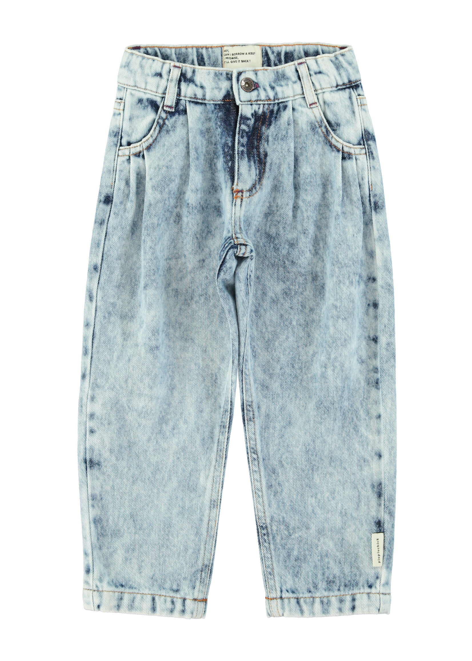Piupiuchick Piupiuchick | Mom fit trousers - Washed blue denim