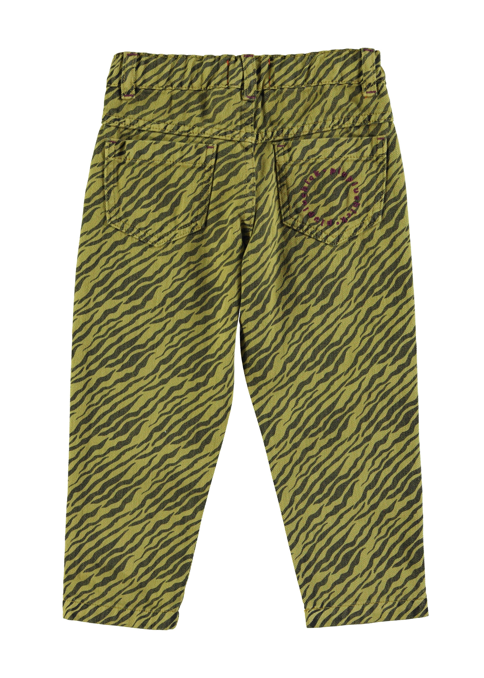 Piupiuchick Piupiuchick | Mom fit trousers - Olive green w. zebra print