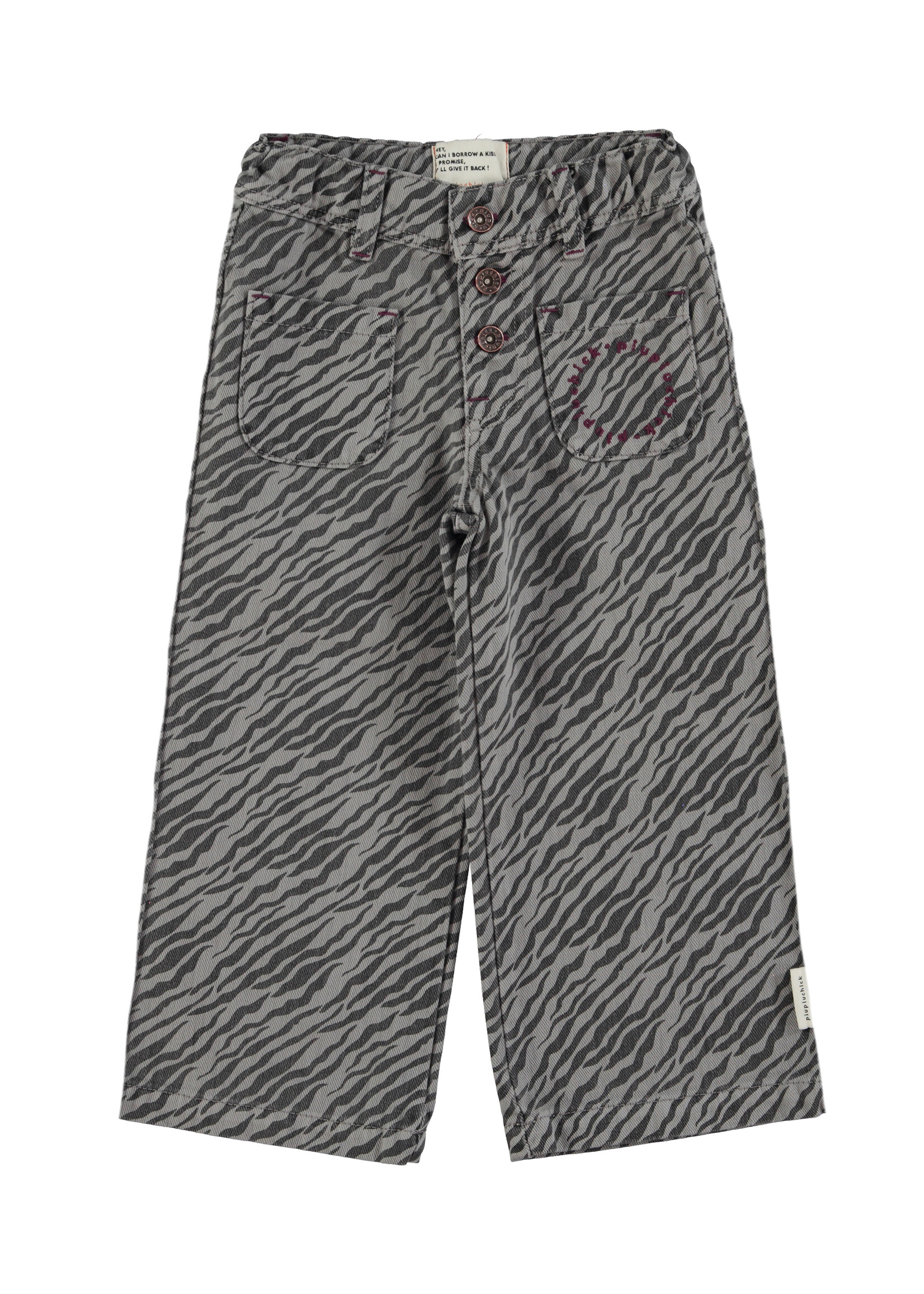 Piupiuchick Piupiuchick | Flare trousers - Grey w. zebra print